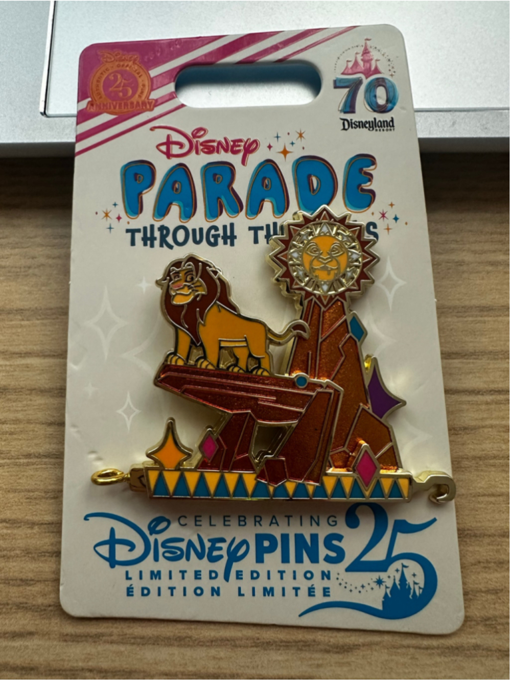 2025 Disneyland 70th Parade Through The Years Simba Lion King LE 2000 Pin
